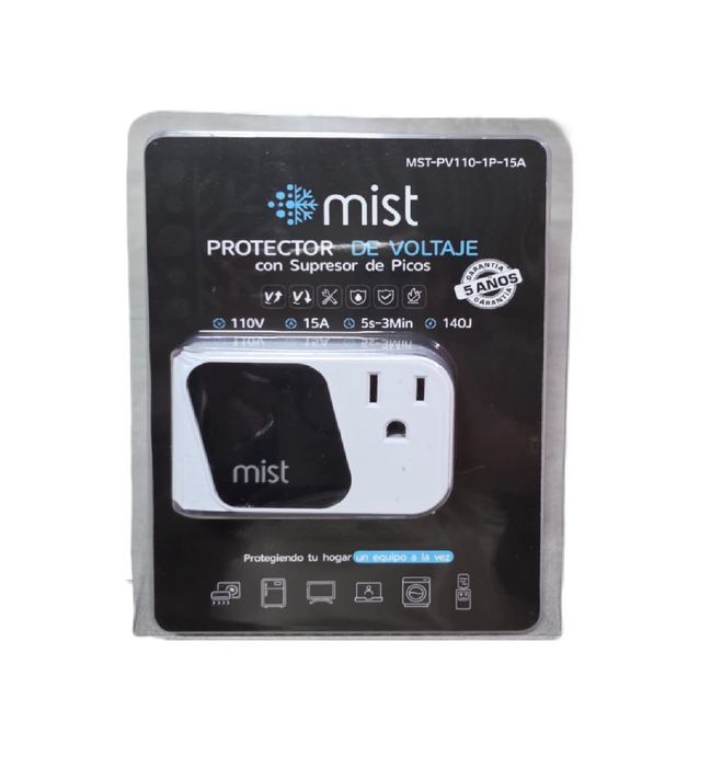 Protector de Voltaje Monofásico 120–140V 15A Mist MST-PV110-1P-15A