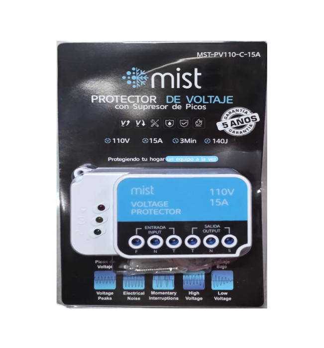 Protector de Voltaje Para Equipos de 220V  Mist MST-PV220-C-15A