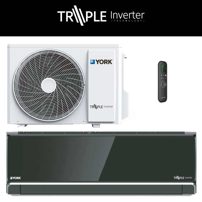 AIRE ACONDICIONADO MINI SPLIT TRIPLE INVERTER 24K BTU SEER20 LUJO YORK