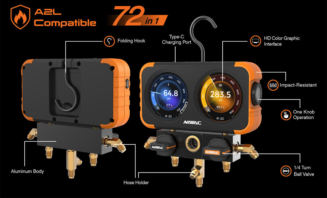 Manómetro Flex-X Pantalla Digital Navac N2dx