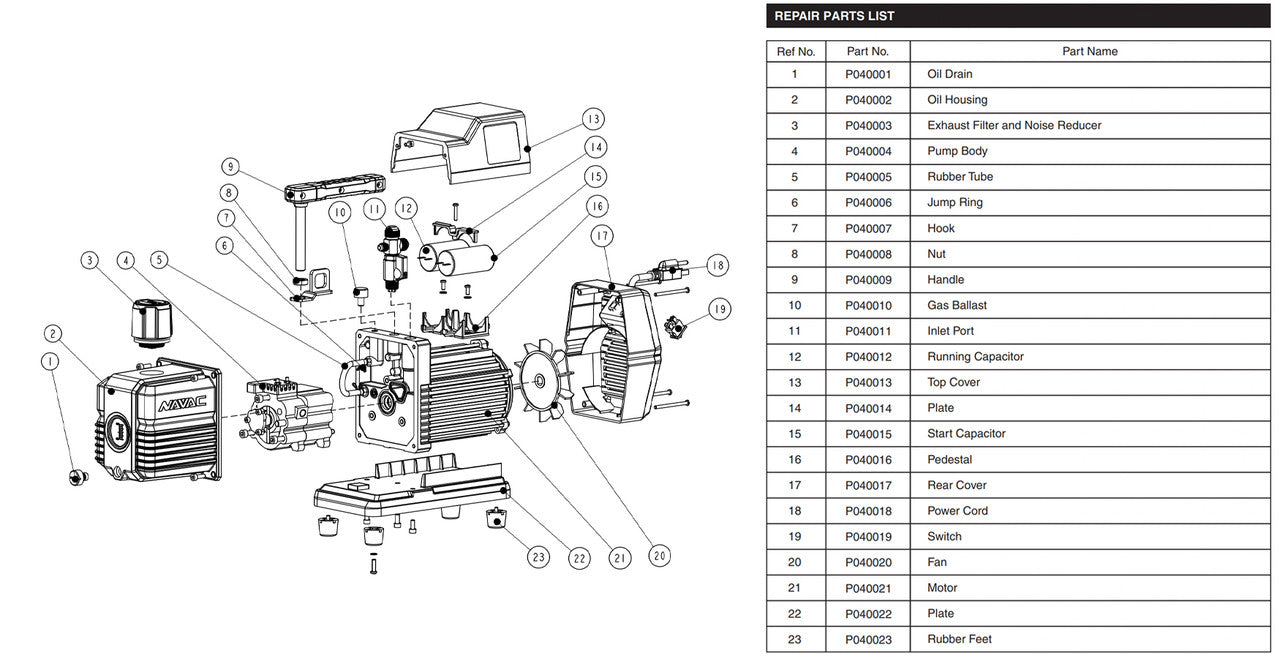 Puerto De Entrada NAVAC P040011 Para Bombas De Vacío NP4DP Y NP7DP
